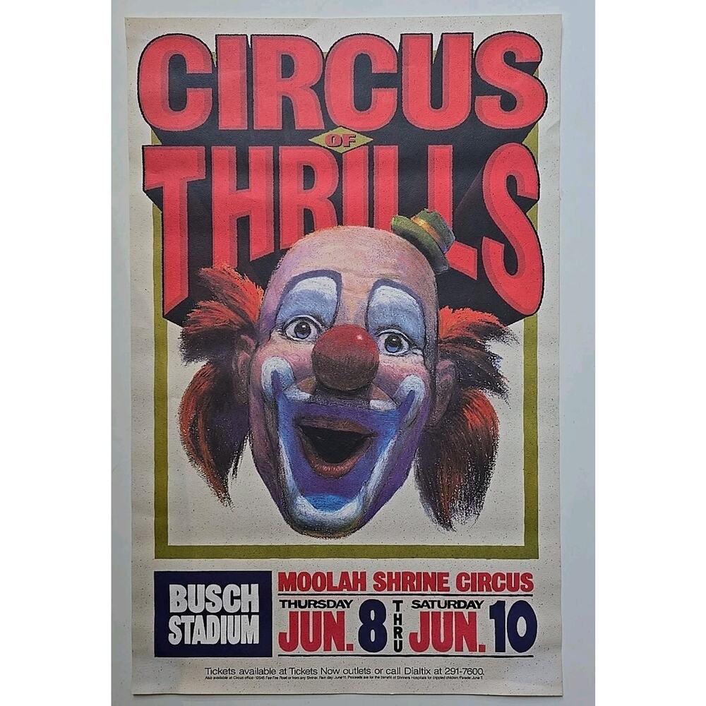 1981 Moolah Shrine Circus Busch Stadium Original Poster 28" x 18" P10‎